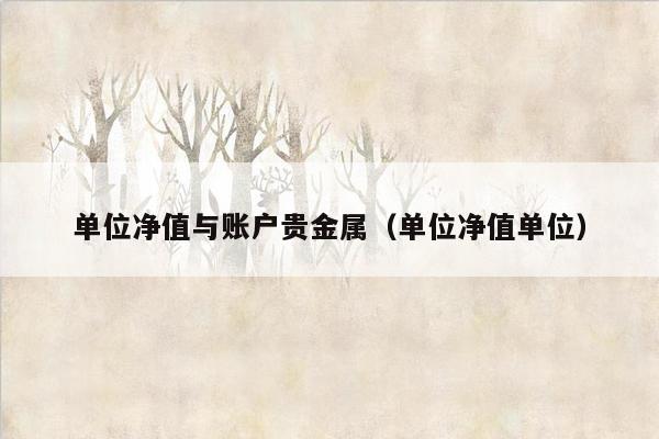 单位净值与账户贵金属（单位净值单位）