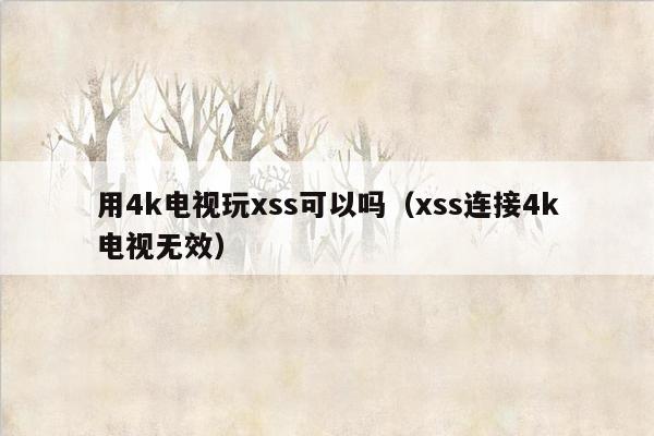 用4k电视玩xss可以吗（xss连接4k电视无效）