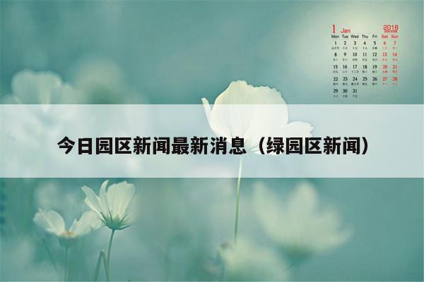 今日园区新闻最新消息（绿园区新闻）