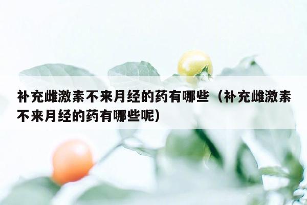 补充雌激素不来月经的药有哪些（补充雌激素不来月经的药有哪些呢）