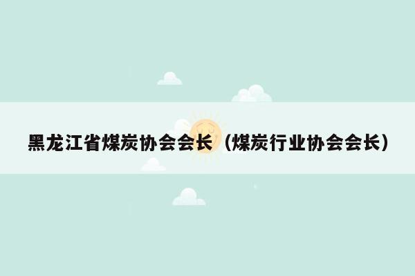 黑龙江省煤炭协会会长（煤炭行业协会会长）