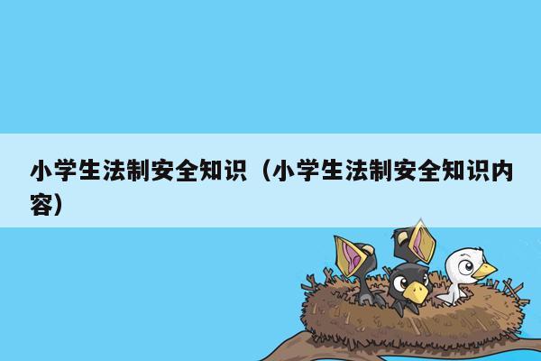 小学生法制安全知识（小学生法制安全知识内容）