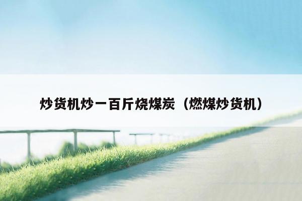 炒货机炒一百斤烧煤炭（燃煤炒货机）