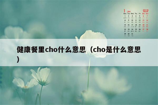 健康餐里cho什么意思（cho是什么意思）
