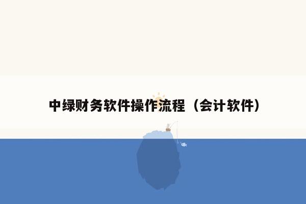 中绿财务软件操作流程（会计软件）