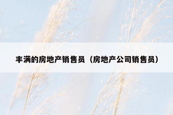 丰满的房地产销售员（房地产公司销售员）