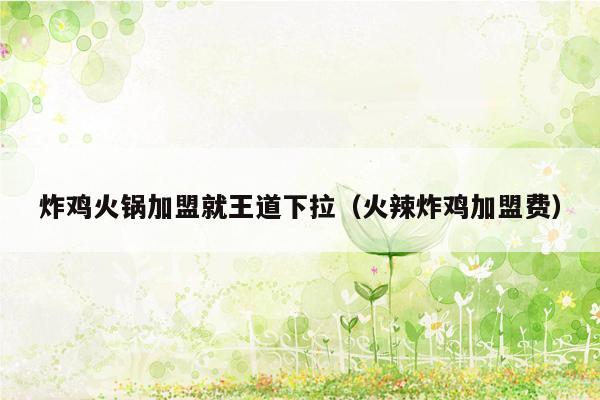 炸鸡火锅加盟就王道下拉（火辣炸鸡加盟费）
