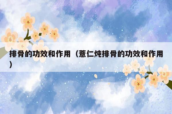 排骨的功效和作用（薏仁炖排骨的功效和作用）
