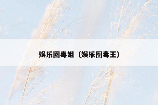 娱乐圈毒姐（娱乐圈毒王）