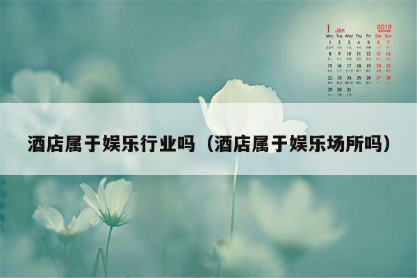 酒店属于娱乐行业吗（酒店属于娱乐场所吗）