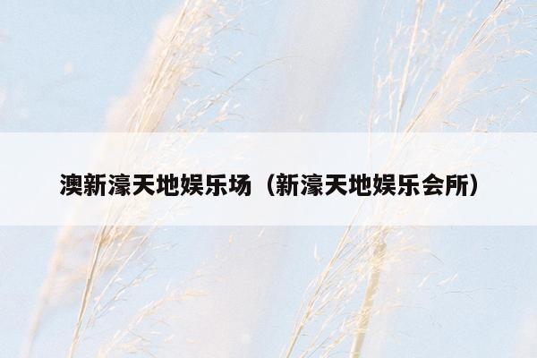 澳新濠天地娱乐场（新濠天地娱乐会所）