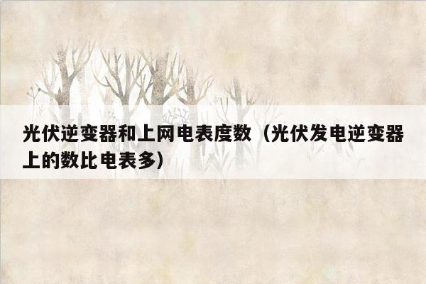 光伏逆变器和上网电表度数（光伏发电逆变器上的数比电表多）