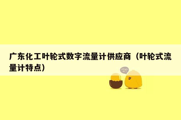 广东化工叶轮式数字流量计供应商（叶轮式流量计特点）