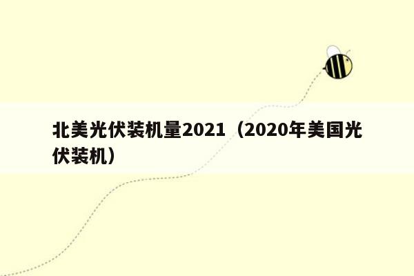 北美光伏装机量2021（2020年美国光伏装机）