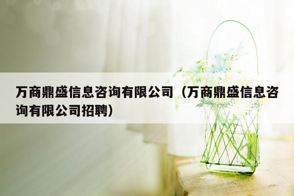 万商鼎盛信息咨询有限公司（万商鼎盛信息咨询有限公司招聘）