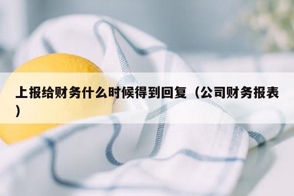 上报给财务什么时候得到回复（公司财务报表）