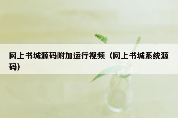 网上书城源码附加运行视频（网上书城系统源码）