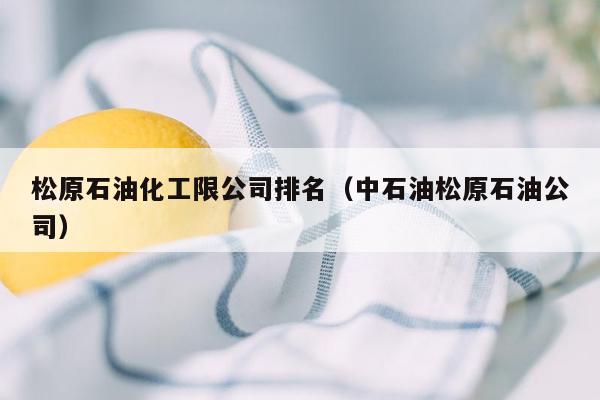 松原石油化工限公司排名（中石油松原石油公司）