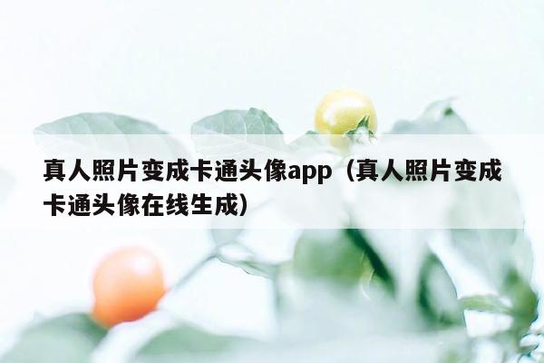 真人照片变成卡通头像app（真人照片变成卡通头像在线生成）