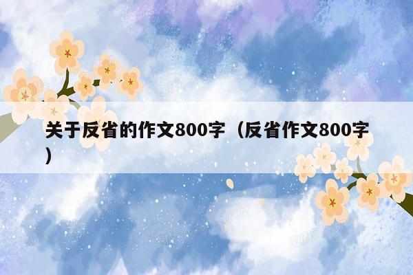 关于反省的作文800字（反省作文800字）