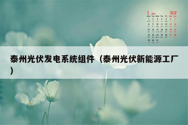 泰州光伏发电系统组件（泰州光伏新能源工厂）
