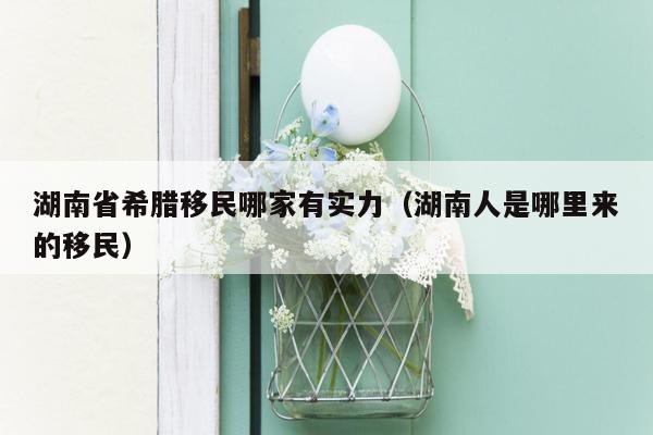 湖南省希腊移民哪家有实力（湖南人是哪里来的移民）