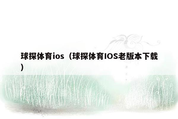 球探体育ios（球探体育IOS老版本下载）