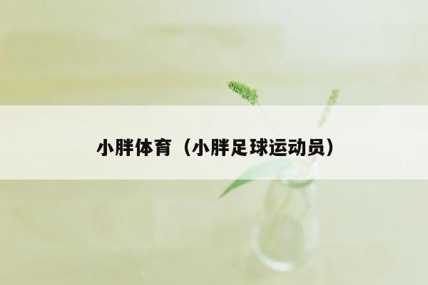 小胖体育（小胖足球运动员）