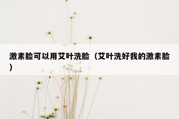 激素脸可以用艾叶洗脸（艾叶洗好我的激素脸）