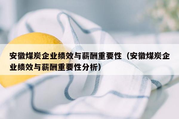 安徽煤炭企业绩效与薪酬重要性（安徽煤炭企业绩效与薪酬重要性分析）