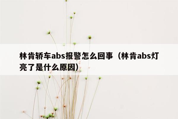 林肯轿车abs报警怎么回事（林肯abs灯亮了是什么原因）