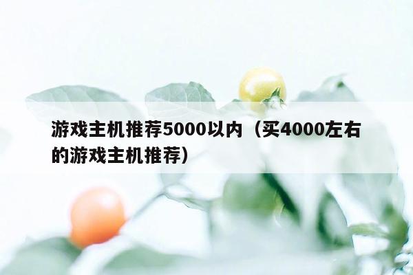 游戏主机推荐5000以内（买4000左右的游戏主机推荐）