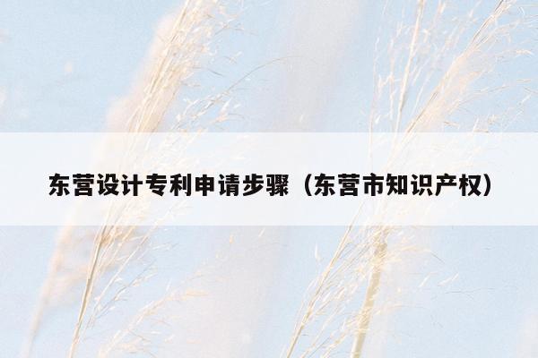 东营设计专利申请步骤（东营市知识产权）
