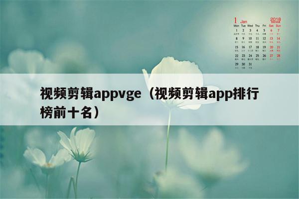 视频剪辑appvge（视频剪辑app排行榜前十名）