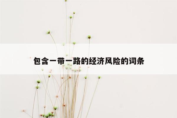 包含一带一路的经济风险的词条