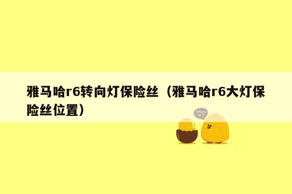 雅马哈r6转向灯保险丝（雅马哈r6大灯保险丝位置）
