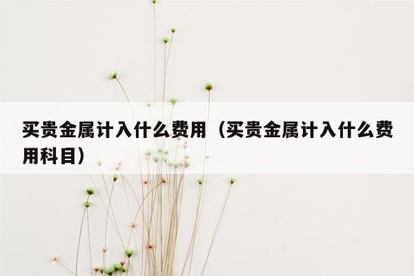 买贵金属计入什么费用（买贵金属计入什么费用科目）