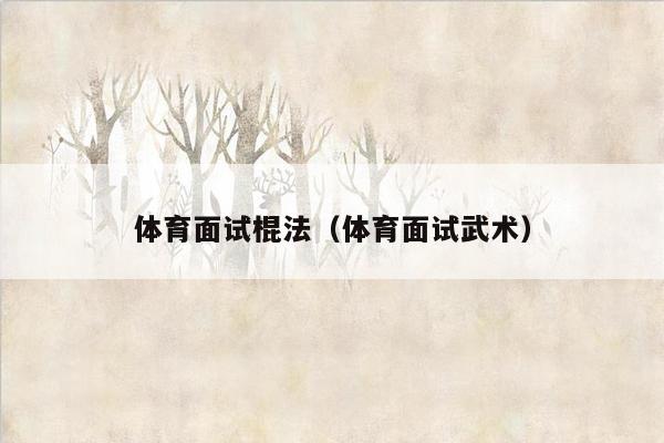 体育面试棍法（体育面试武术）