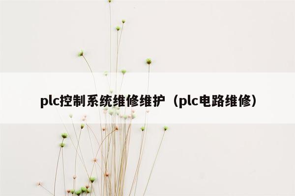 plc控制系统维修维护（plc电路维修）