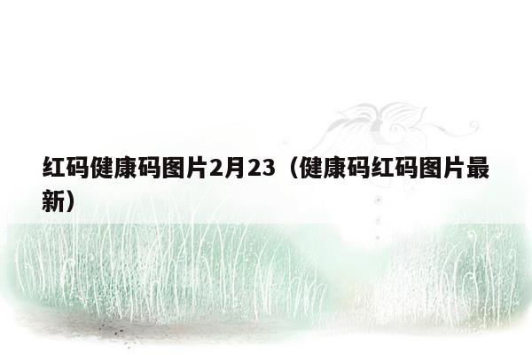 红码健康码图片2月23（健康码红码图片最新）