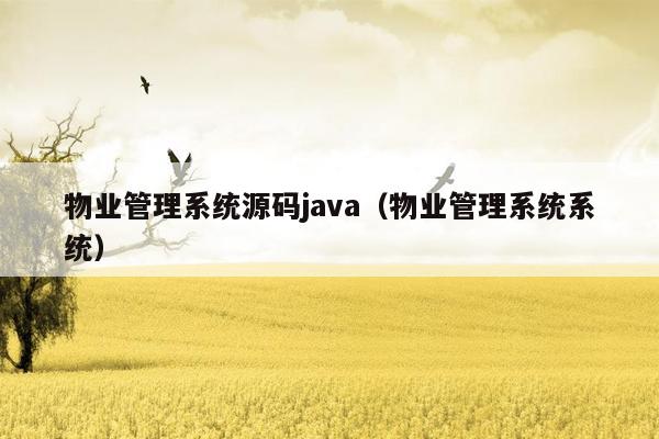 物业管理系统源码java（物业管理系统系统）