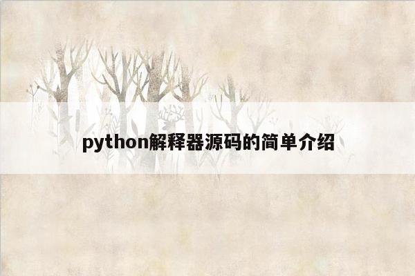 python解释器源码的简单介绍