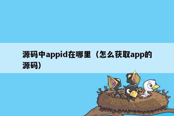 源码中appid在哪里（怎么获取app的源码）