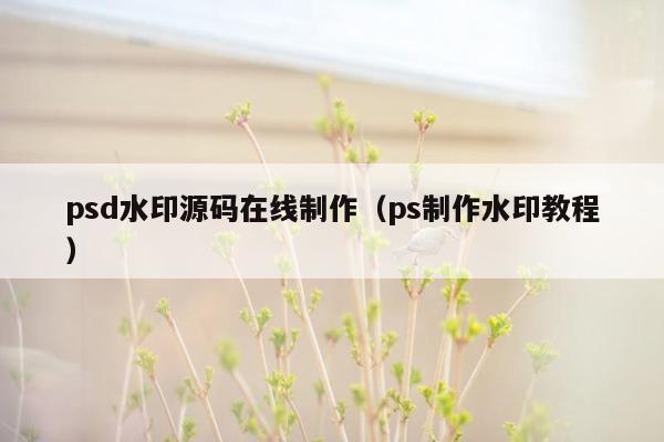 psd水印源码在线制作（ps制作水印教程）