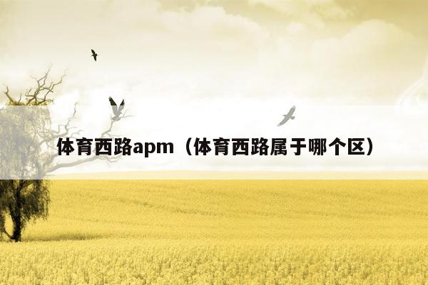体育西路apm（体育西路属于哪个区）