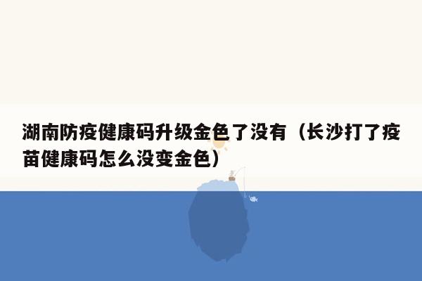 湖南防疫健康码升级金色了没有（长沙打了疫苗健康码怎么没变金色）