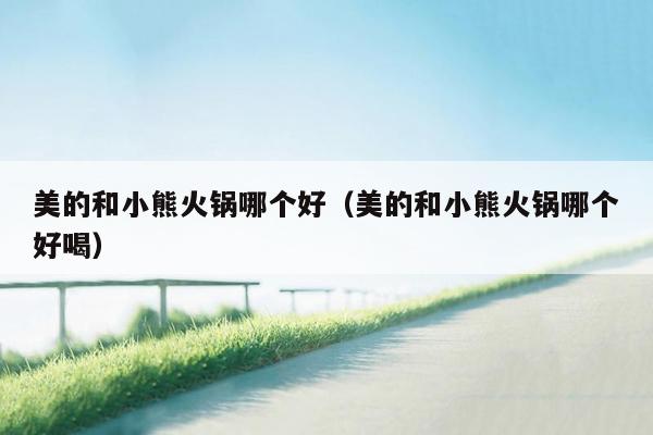 美的和小熊火锅哪个好（美的和小熊火锅哪个好喝）