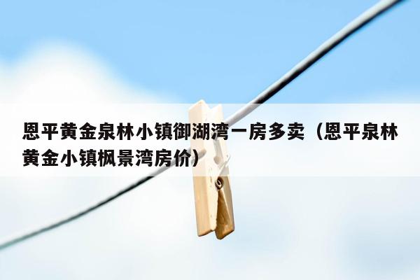 恩平黄金泉林小镇御湖湾一房多卖（恩平泉林黄金小镇枫景湾房价）