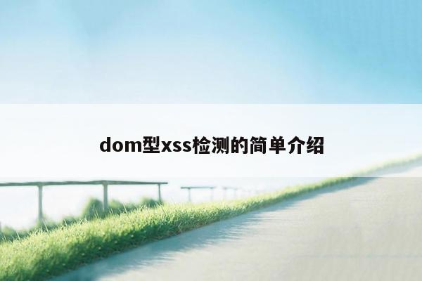 dom型xss检测的简单介绍