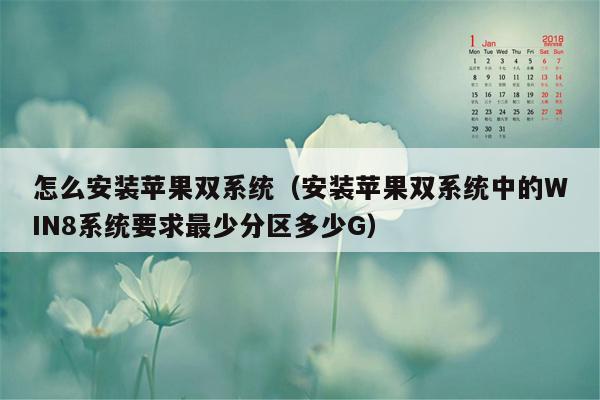 怎么安装苹果双系统（安装苹果双系统中的WIN8系统要求最少分区多少G）